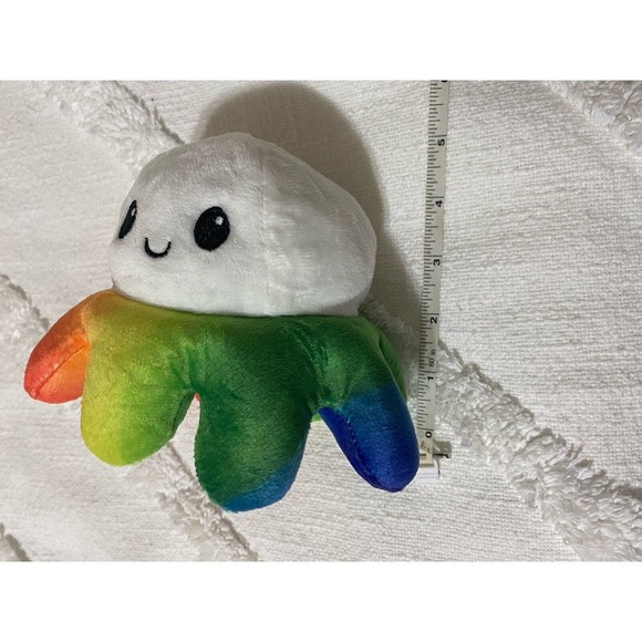 Octopus TeeTurtle Moody Happy Sad Reversible Rainbow Plush Small - Picture 4 of 4